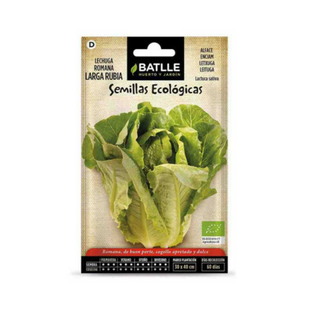 Semillas ecológicas de lechuga romana larga rubia