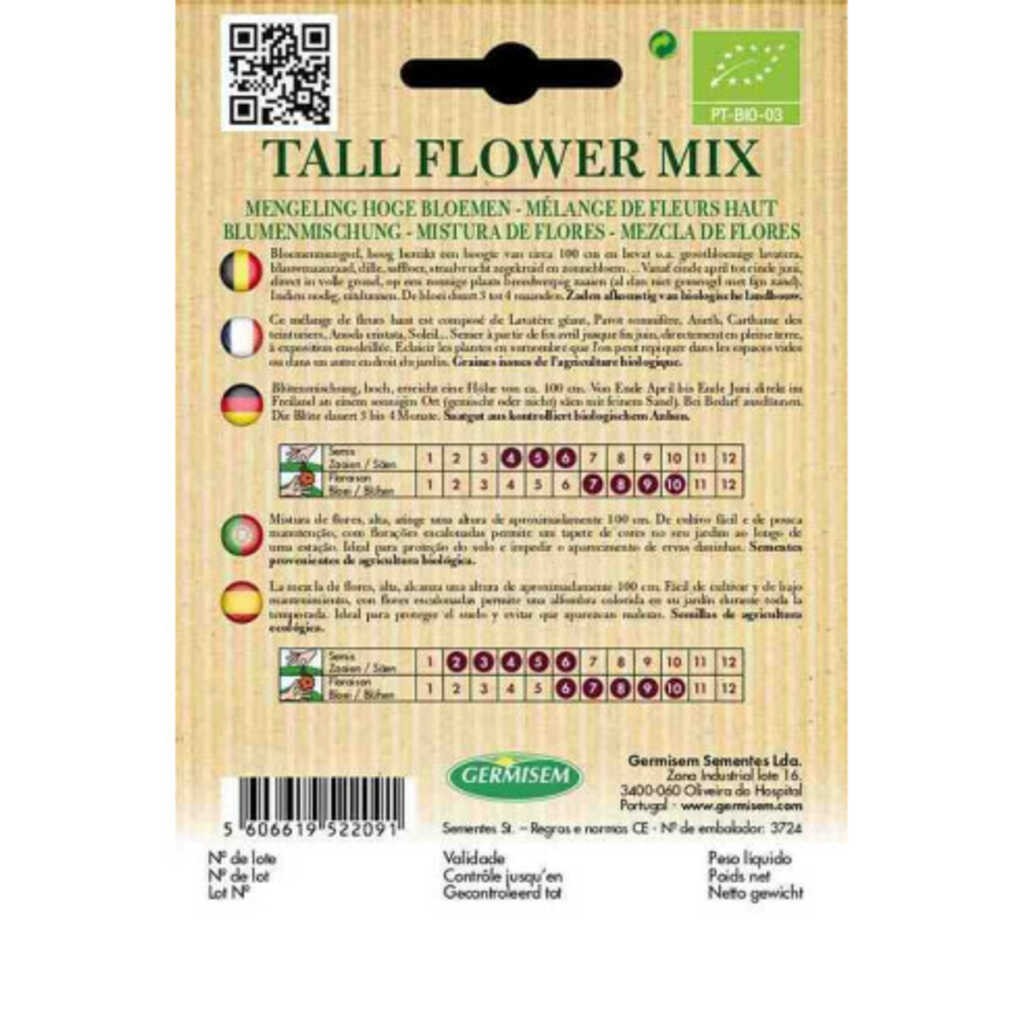 Semillas ecológicas de mezcla de flores altas_1