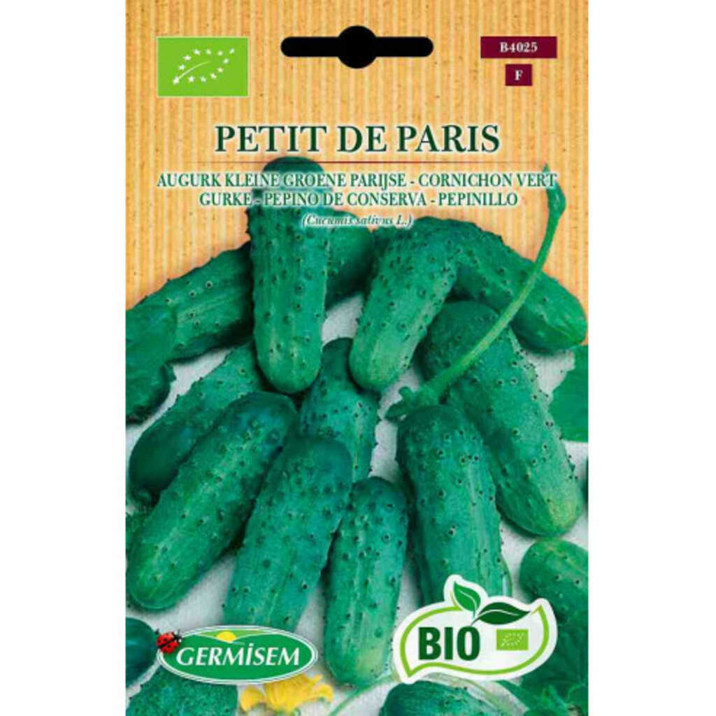 Semillas ecológicas de pepinillo Petit de Paris para conserva