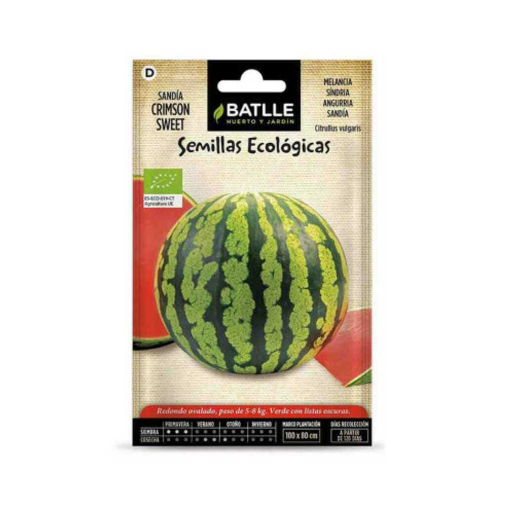 Semillas ecológicas de sandía crimson sweet 100g