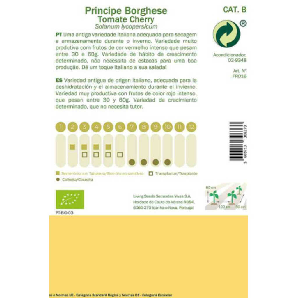Semillas ecológicas de tomate cherry Príncipe Borghese_1