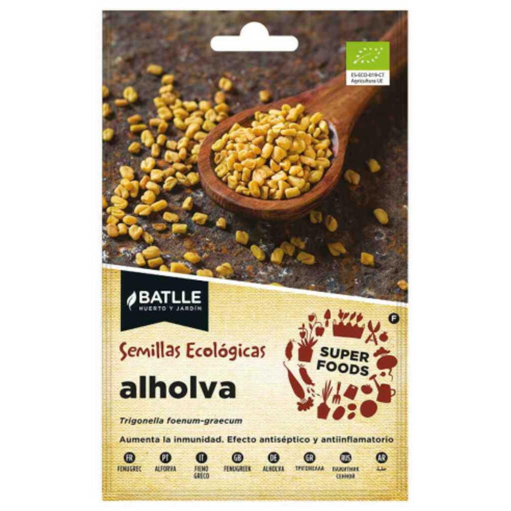 Semillas ecológicas super food de Alholva o fenogreco