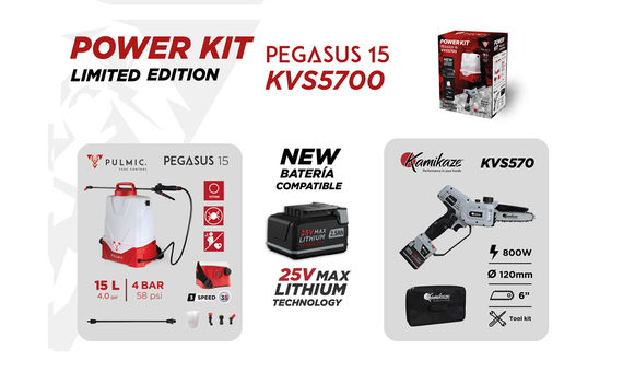 POWER KIT SIERRA KVS5700 + PULVERIZADOR PEGASUS 15 3