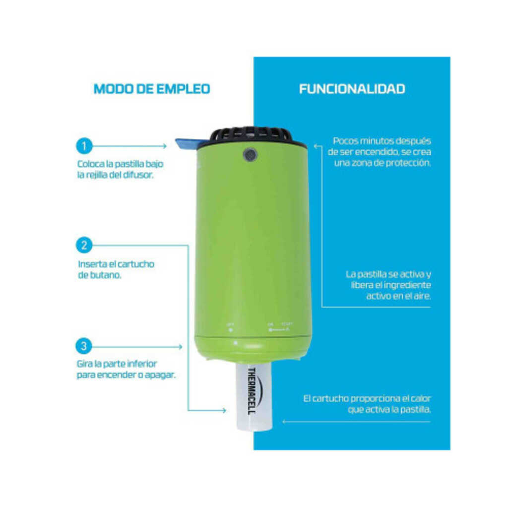 Thermacell Difusor antimosquitos Verde + Regalo recambio 12h 3