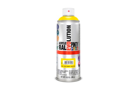 PINTURA SPRAY ACRILICA EVOLUTION BRILLO 520 CC RAL 1021 AMARILLO COLZA