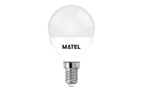 BOMBILLA LED ESFERICA E14 LUZ CALIDA 450 LM 5W