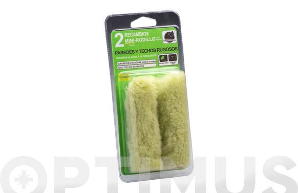 MINI RODILLO RECAMBIO HILO VERDE PAREDES Y TECHOS RUGOSOS 6 CM 2 UDS