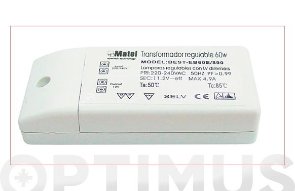 TRANSFORMADOR ELECTRONICO 12 V 60 W