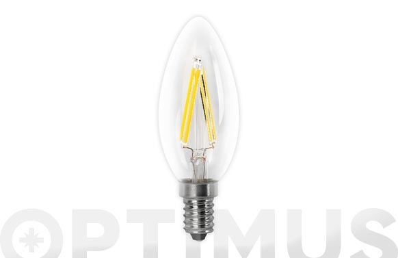 BOMBILLA LED FILAMENTO VELA E14 LUZ FRIA 400LM 4W