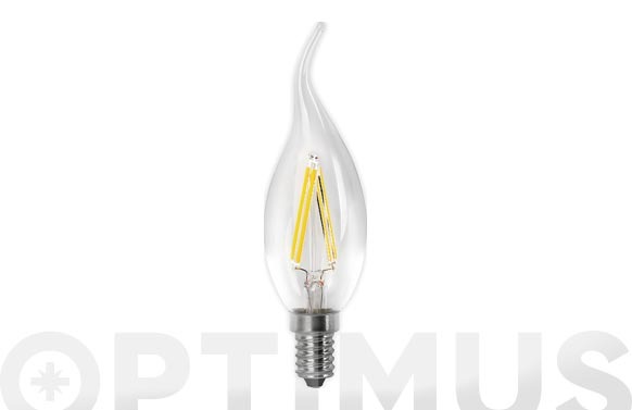 BOMBILLA LED FILAMENTO VELA E14 LUZ CALIDA 400LM 4W