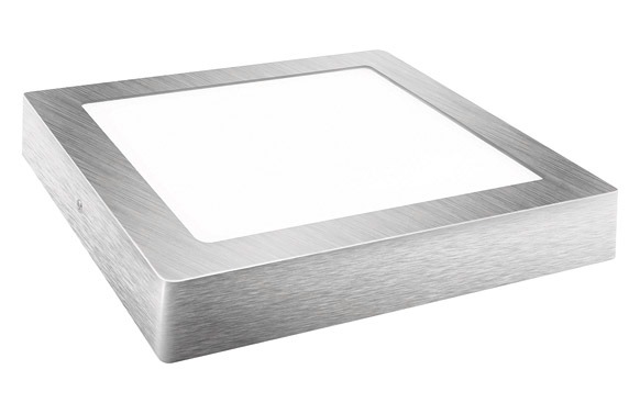 DOWNLIGHT LED SUPERFICIE CUADRADO PLATA LUZ FRIA 1800LM 18W