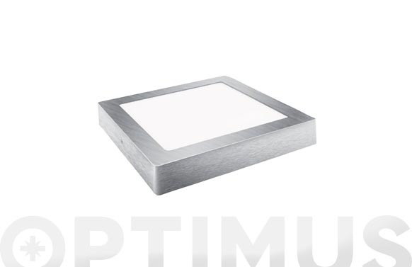 DOWNLIGHT LED SUPERFICIE CUADRADO PLATA LUZ NEUTRA 1800 LM 18W