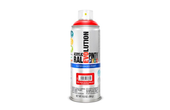 PINTURA SPRAY AL AGUA EVOLUTION WATER BASED 520 CC RAL 3000 ROJO VIVO BRILLO