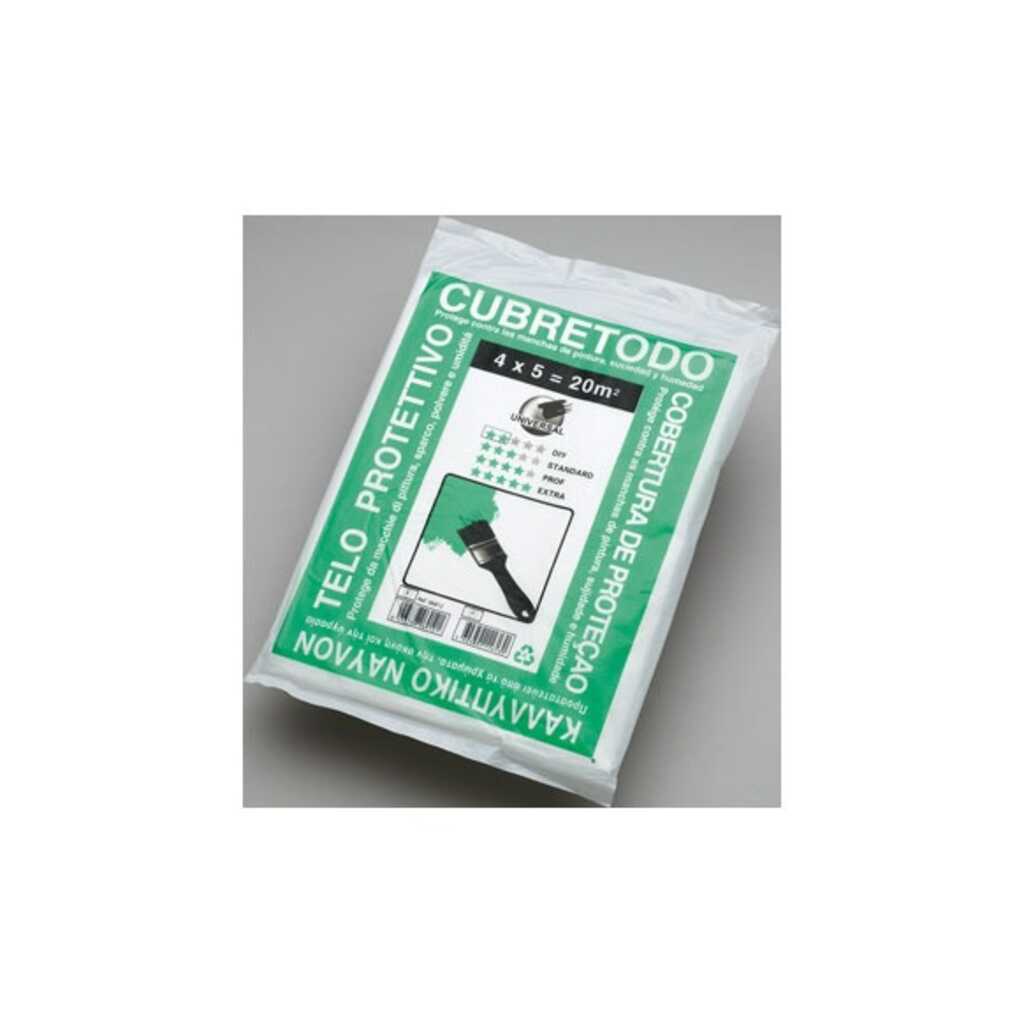 PLASTICO CUBRETODO PROTECTOR FINO 5 M X 4 M X 7 MICRAS