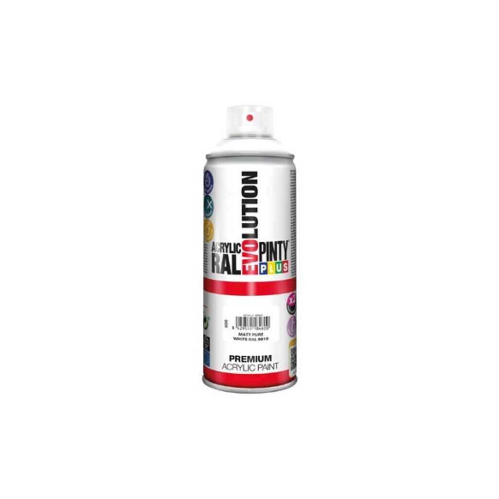 PINTURA SPRAY ACRILICA EVOLUTION MATE 520 CC RAL 9010 BLANCO PURO