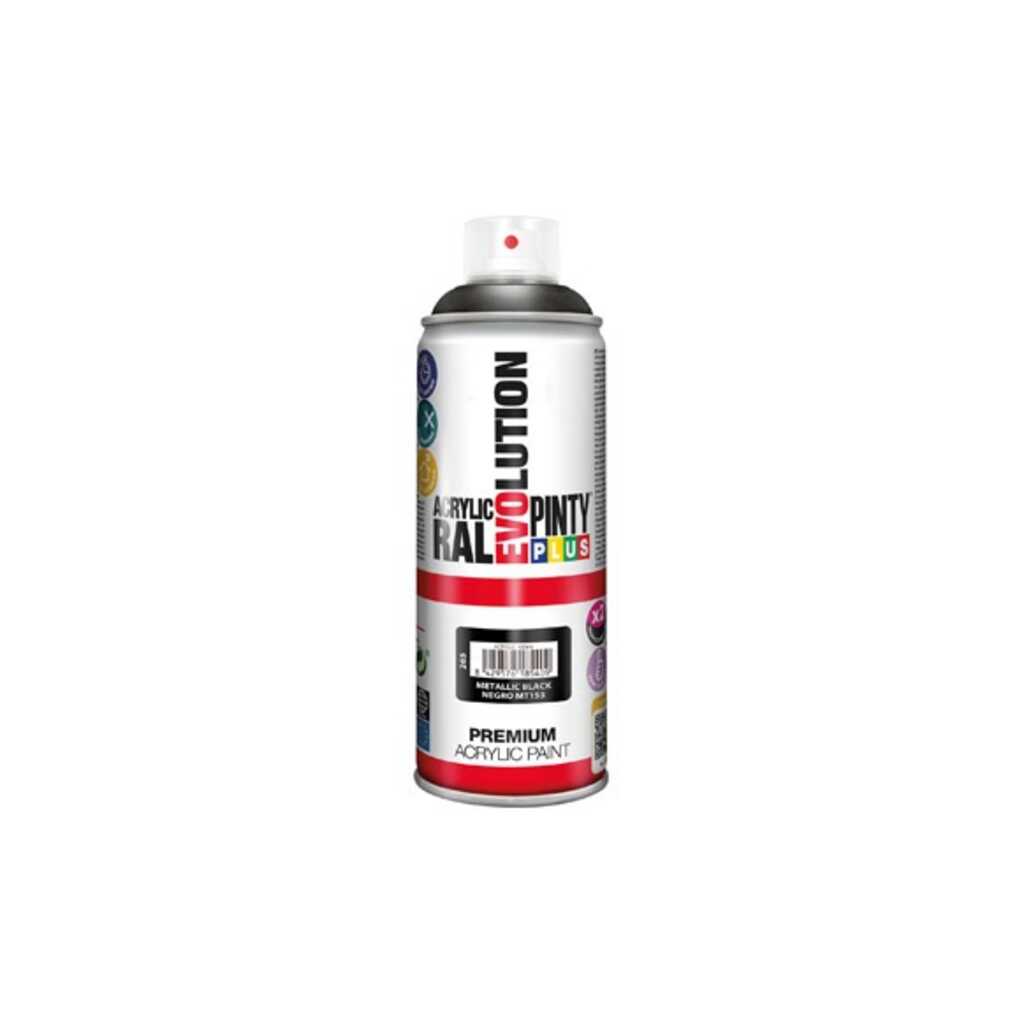 PINTURA SPRAY ACRILICA EVOLUTION METALIZADO 520 CC NEGRO