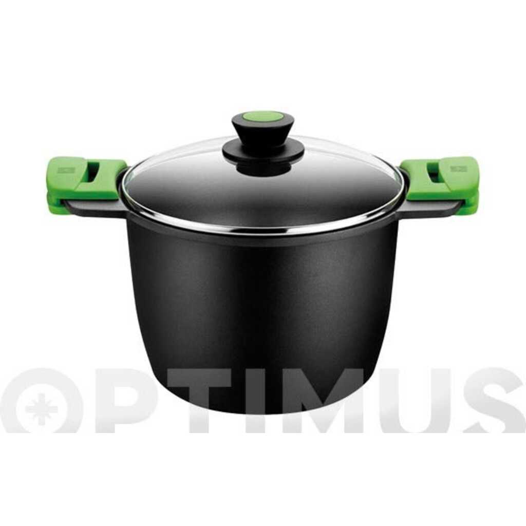 OLLA ALTA ALUMINIO FUNDIDO TAPA CRISTAL PRIOR 24 CM