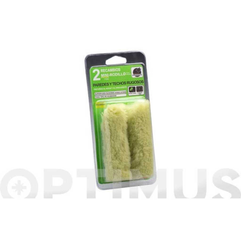 MINI RODILLO RECAMBIO HILO VERDE PAREDES Y TECHOS RUGOSOS 6 CM 2 UDS