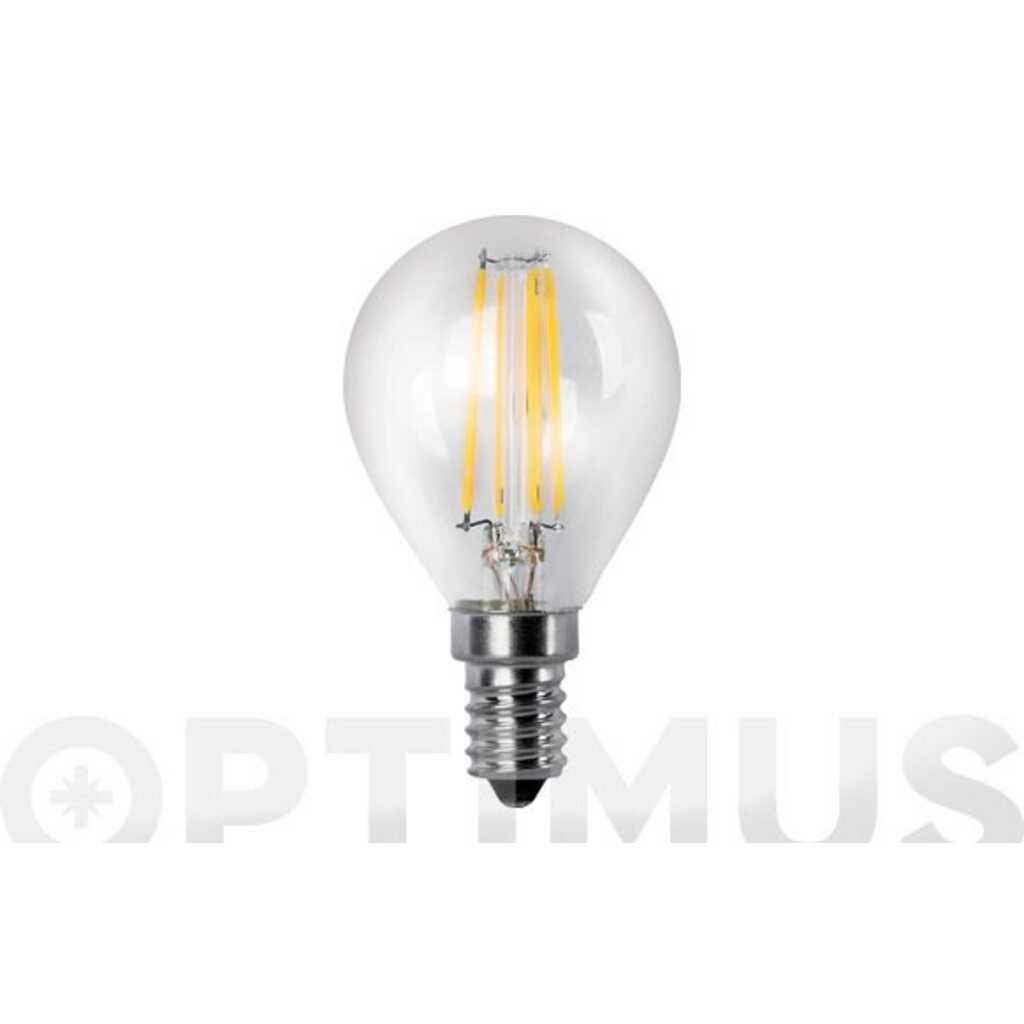 BOMBILLA LED FILAMENTO ESFERICA E14 LUZ CALIDA 400LM 4W