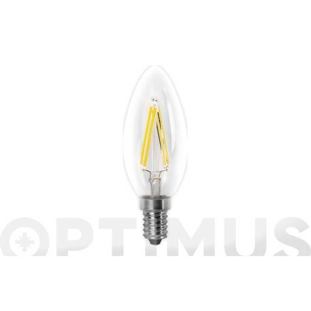 BOMBILLA LED FILAMENTO VELA E14 LUZ CALIDA 400LM 4W
