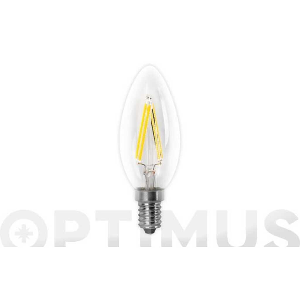 BOMBILLA LED FILAMENTO VELA E14 LUZ FRIA 400LM 4W
