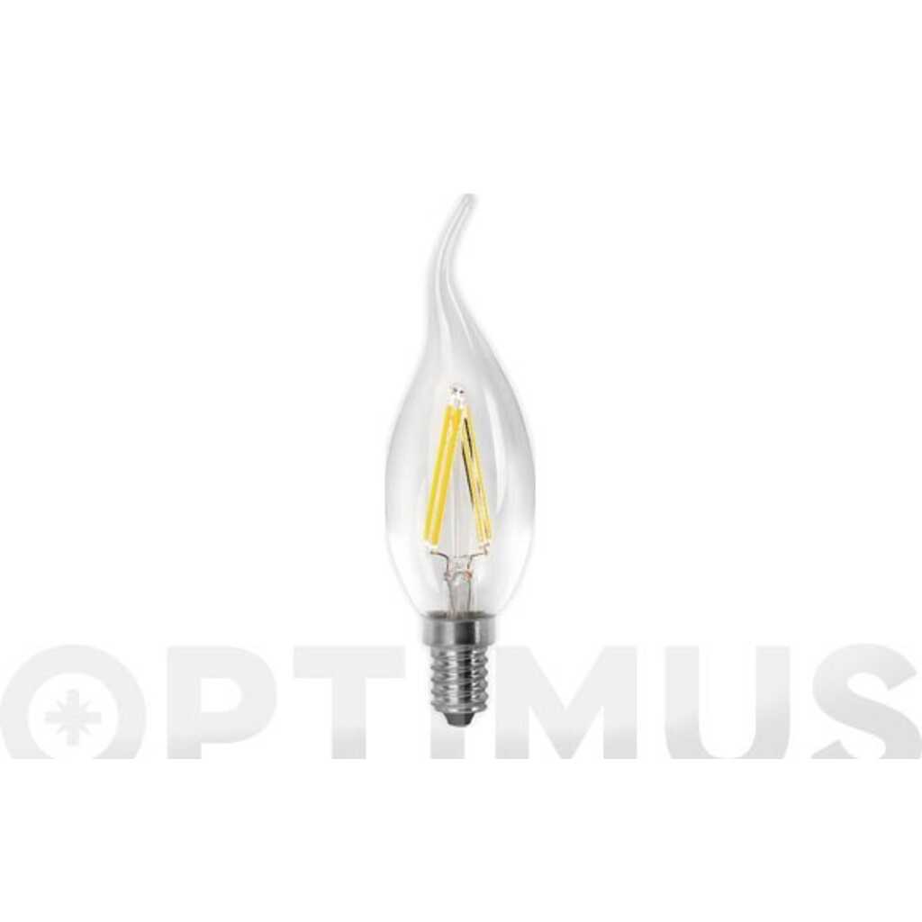 BOMBILLA LED FILAMENTO VELA E14 LUZ CALIDA 400LM 4W