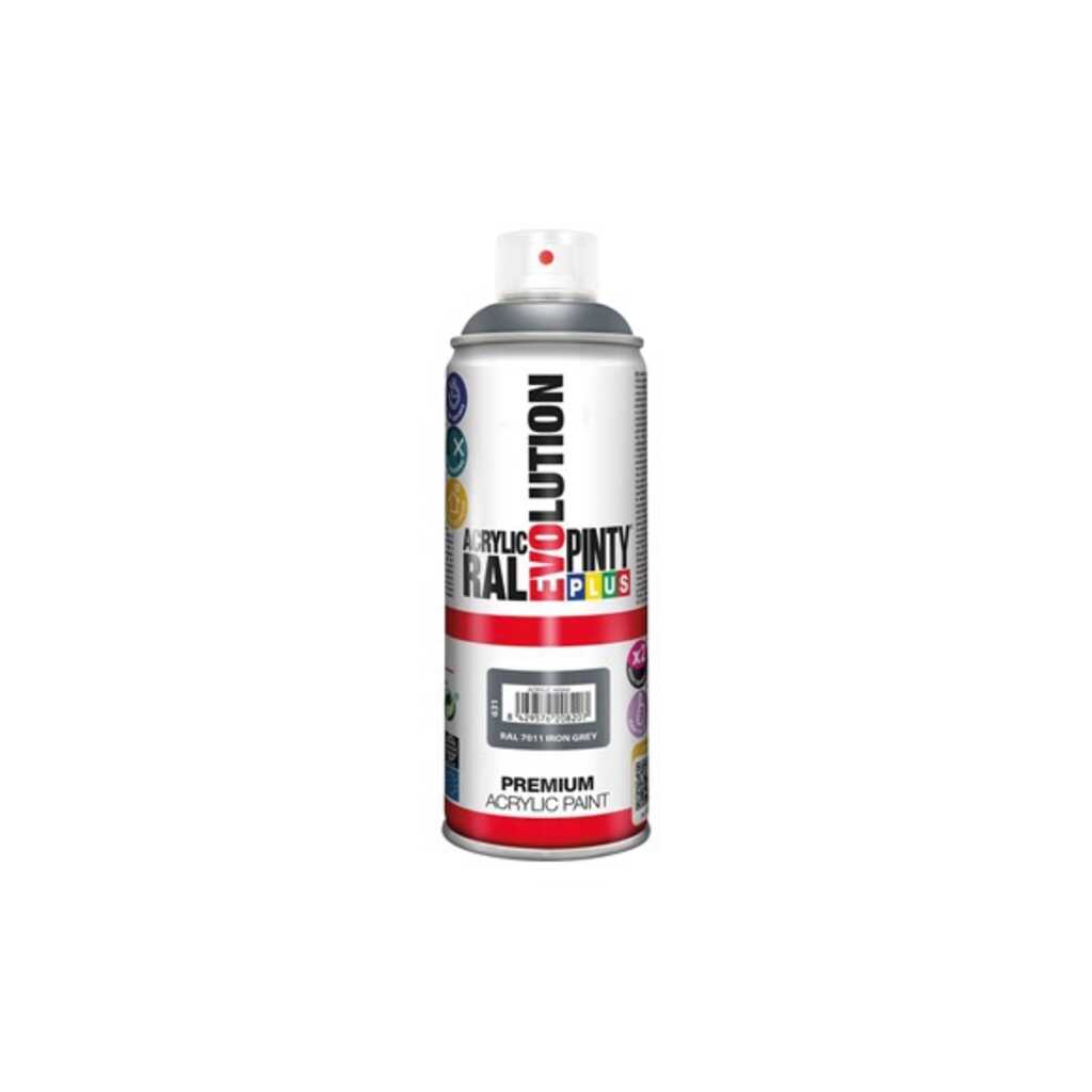 PINTURA SPRAY ACRILICA EVOLUTION BRILLO 520 CC RAL 7011 GRIS HIERRO