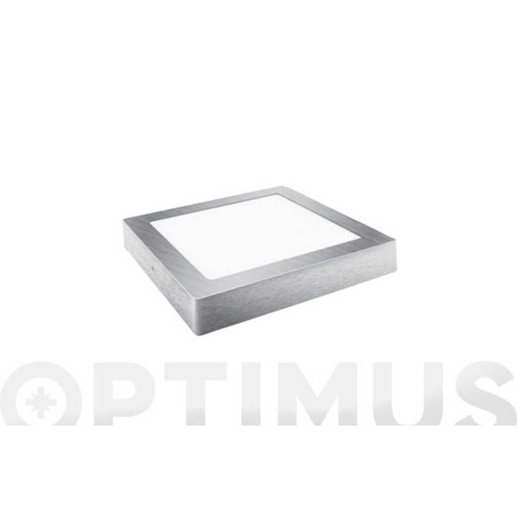 DOWNLIGHT LED SUPERFICIE CUADRADO PLATA LUZ NEUTRA 1800 LM 18W