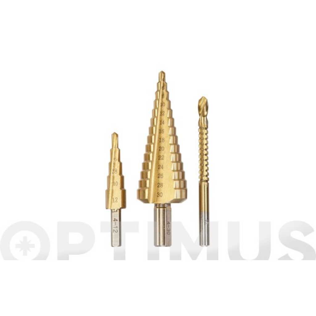 BROCA ESCALONADA JUEGO 2 UNIDADES + LIMA 4-12 + 4-30 + BROCA FRESA LIMA