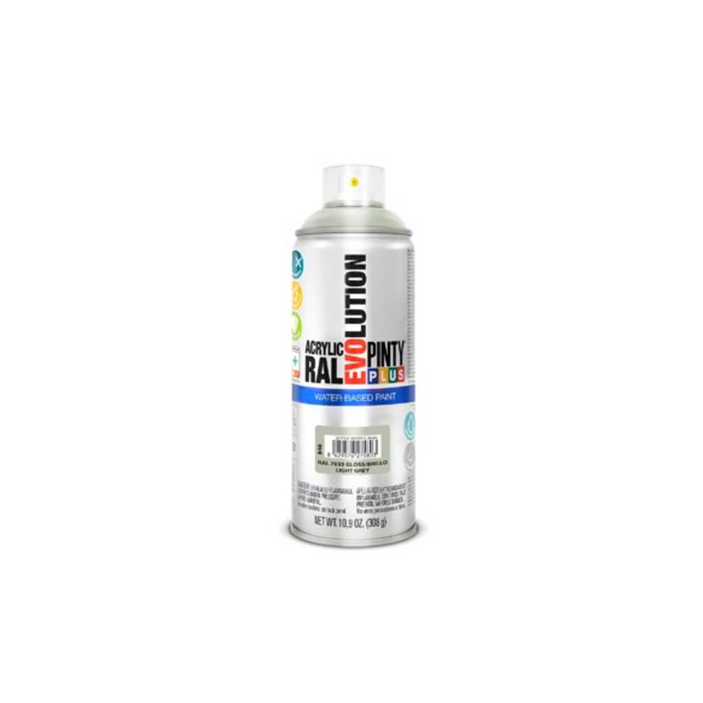 PINTURA SPRAY AL AGUA EVOLUTION WATER BASED 520CC RAL 7035 GRIS LUMINOSO BRILLO