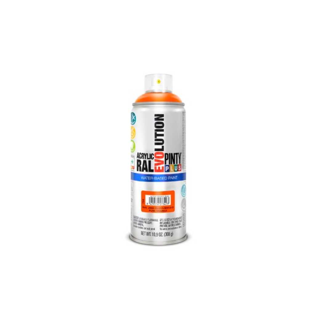 PINTURA SPRAY AL AGUA EVOLUTION WATER BASED 520 CC RAL 2004 NARANJA PURO BRILLO