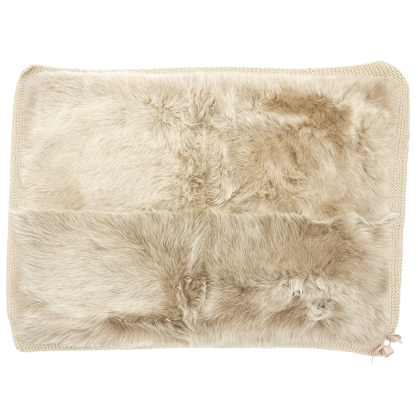 MANTA DE INVIERNO MERINO PIEDRA CON PELO NATURAL PIEDRA  UNICA PIEDRA