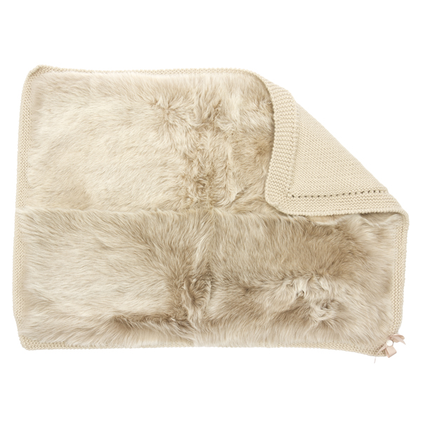 MANTA DE INVIERNO MERINO PIEDRA CON PELO NATURAL PIEDRA  UNICA PIEDRA 2