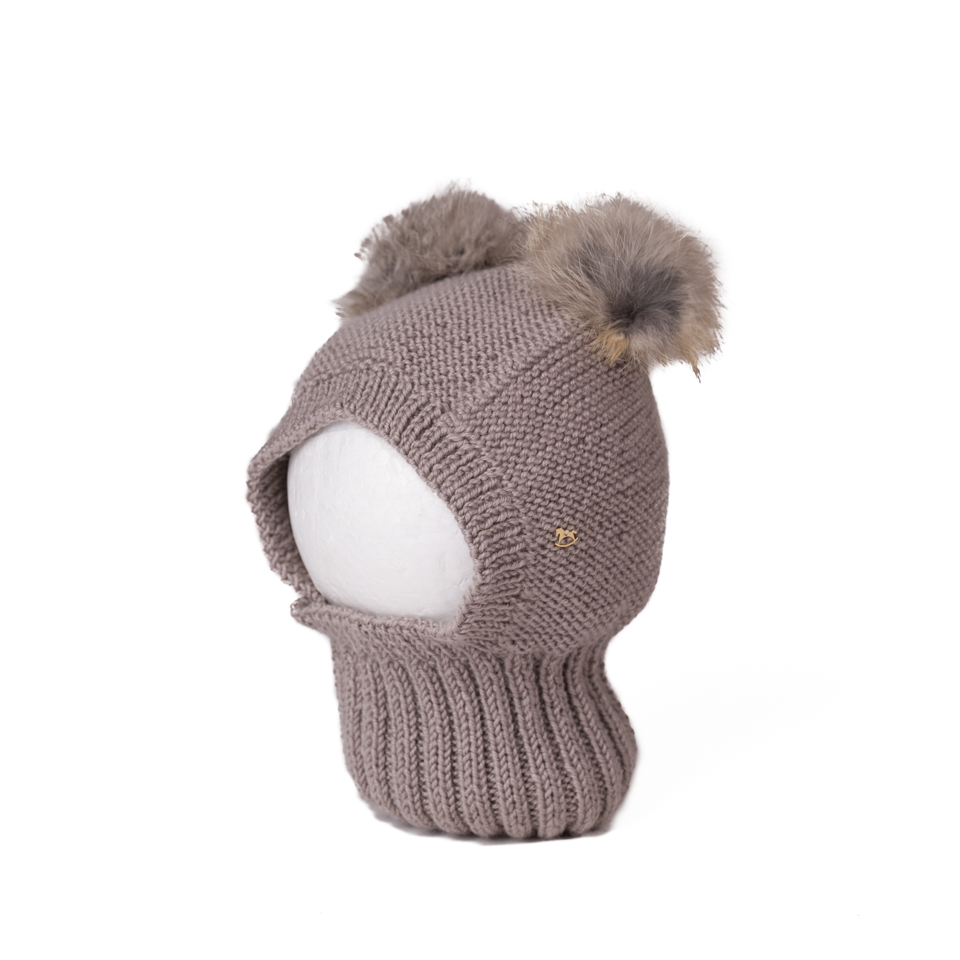 GORRO PASAMONTAÑAS MERINO VISON POMPON NATURAL 4