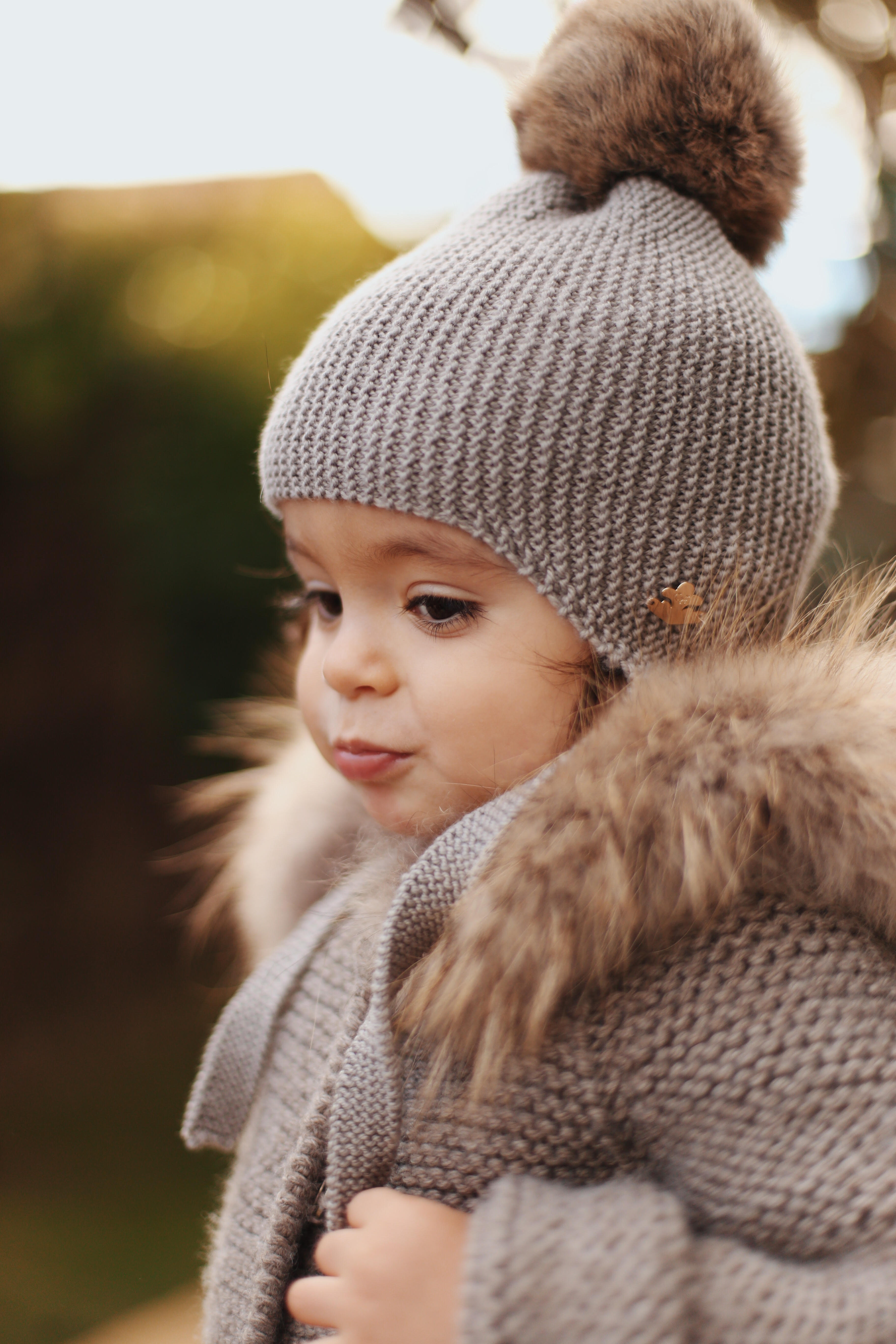 GORRO AVIADOR MERINO MARINO CON POMPON RAPADO 12 MESES VISON