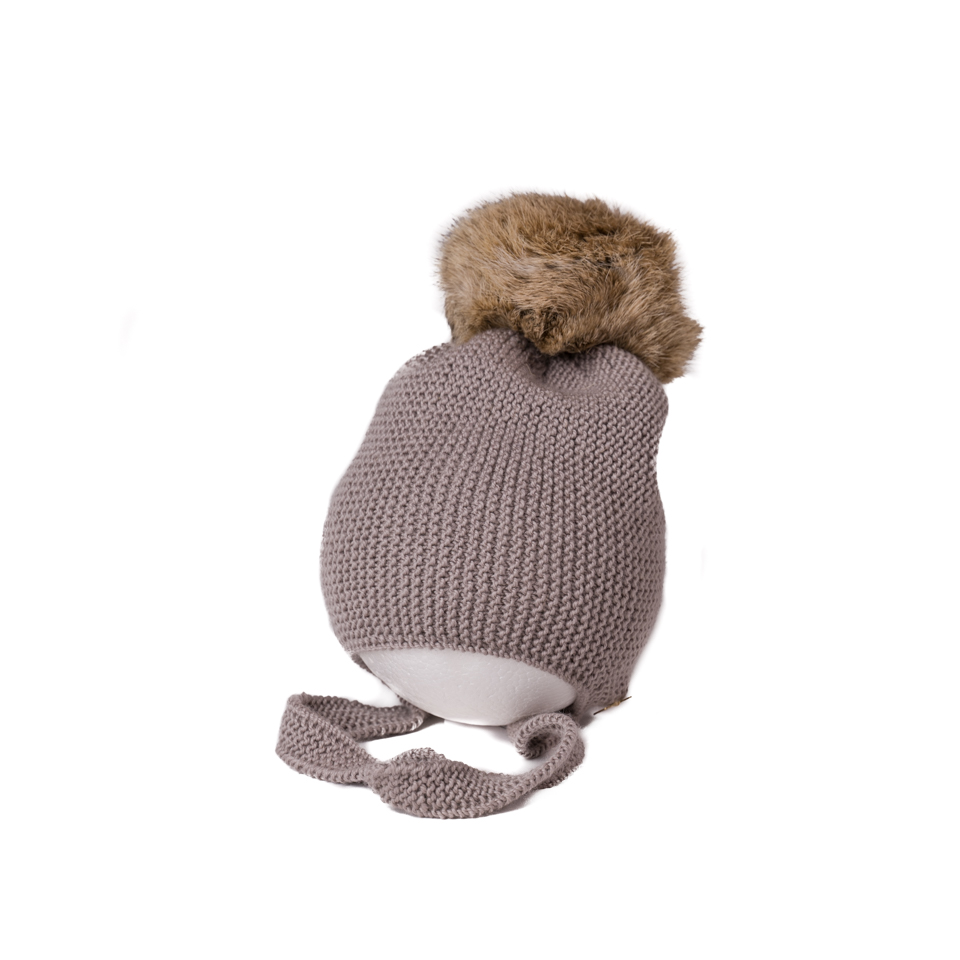 GORRO AVIADOR MERINO MARINO CON POMPON RAPADO 12 MESES VISON 2