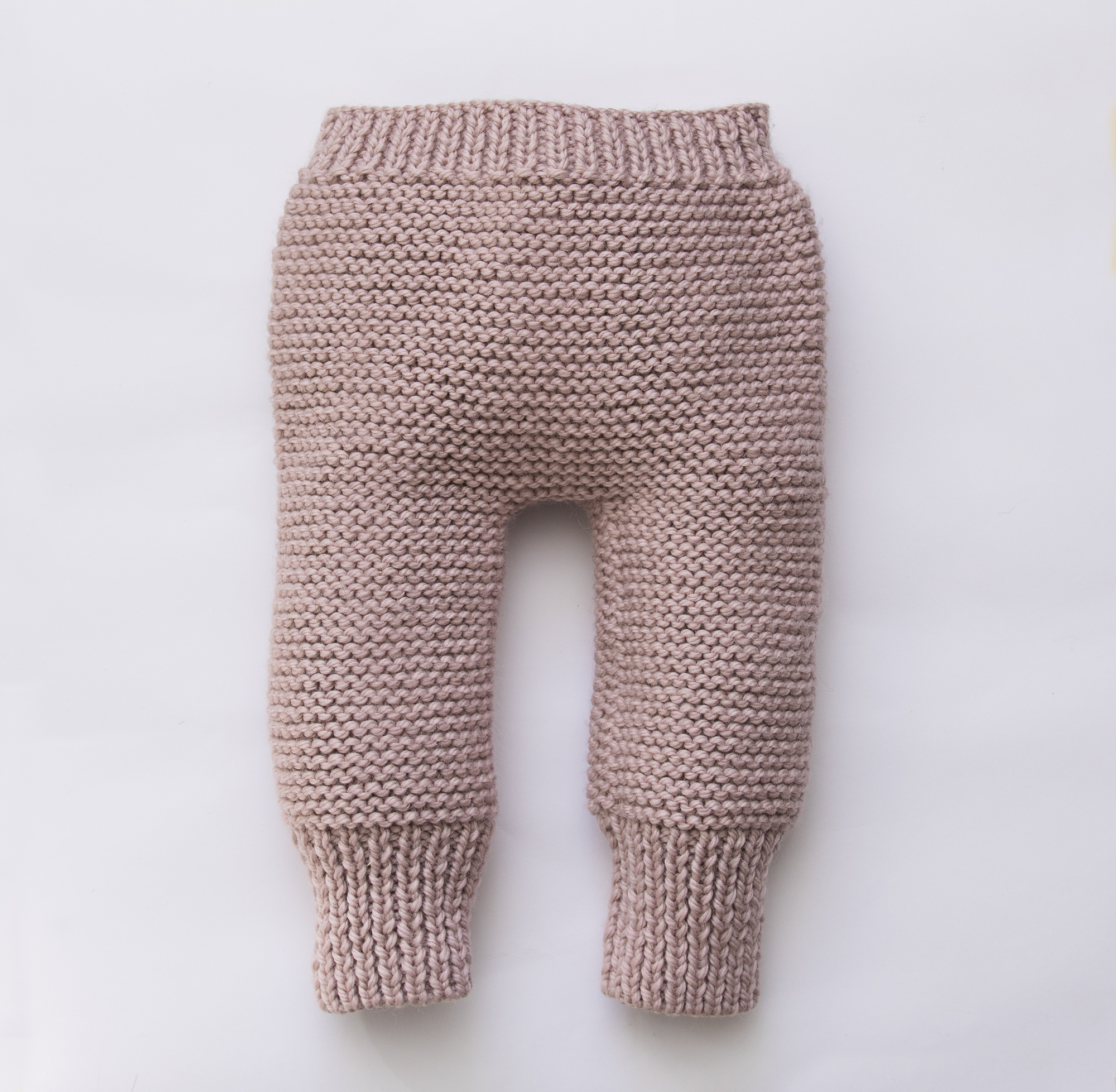 PANTALON PUNTO ARTESANAL ROSA EMPOLVADO