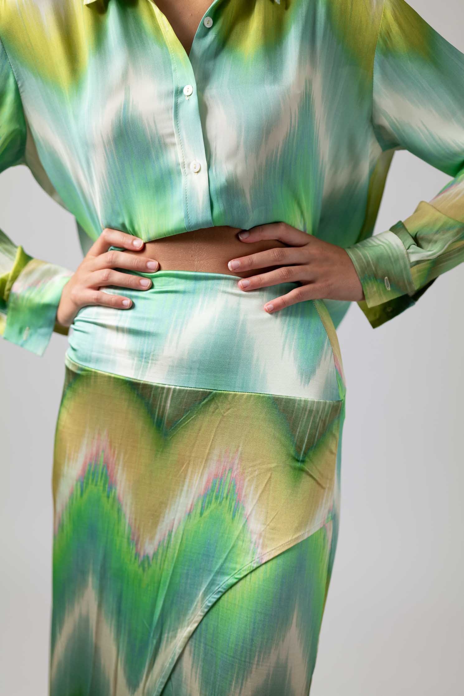 FALDA TULIPAN FIORE VERDE AGUA