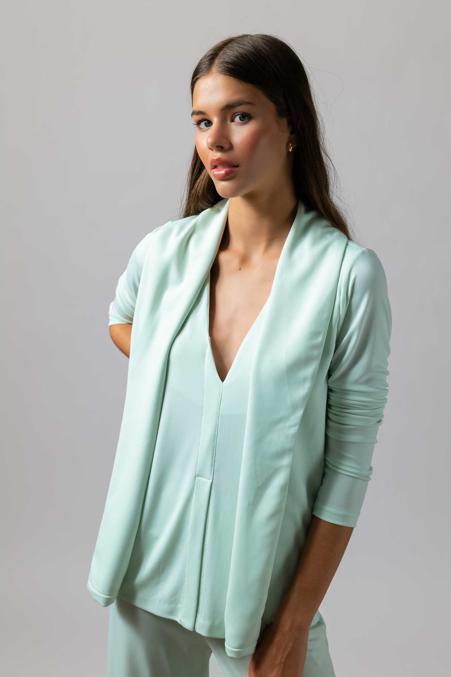 BLAZER TESSUTO VERDE AGUA