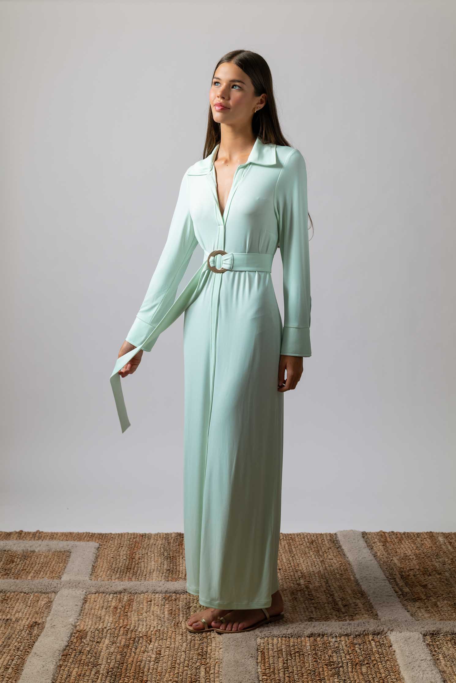 VESTIDO ABATINO VERDE AGUA 3