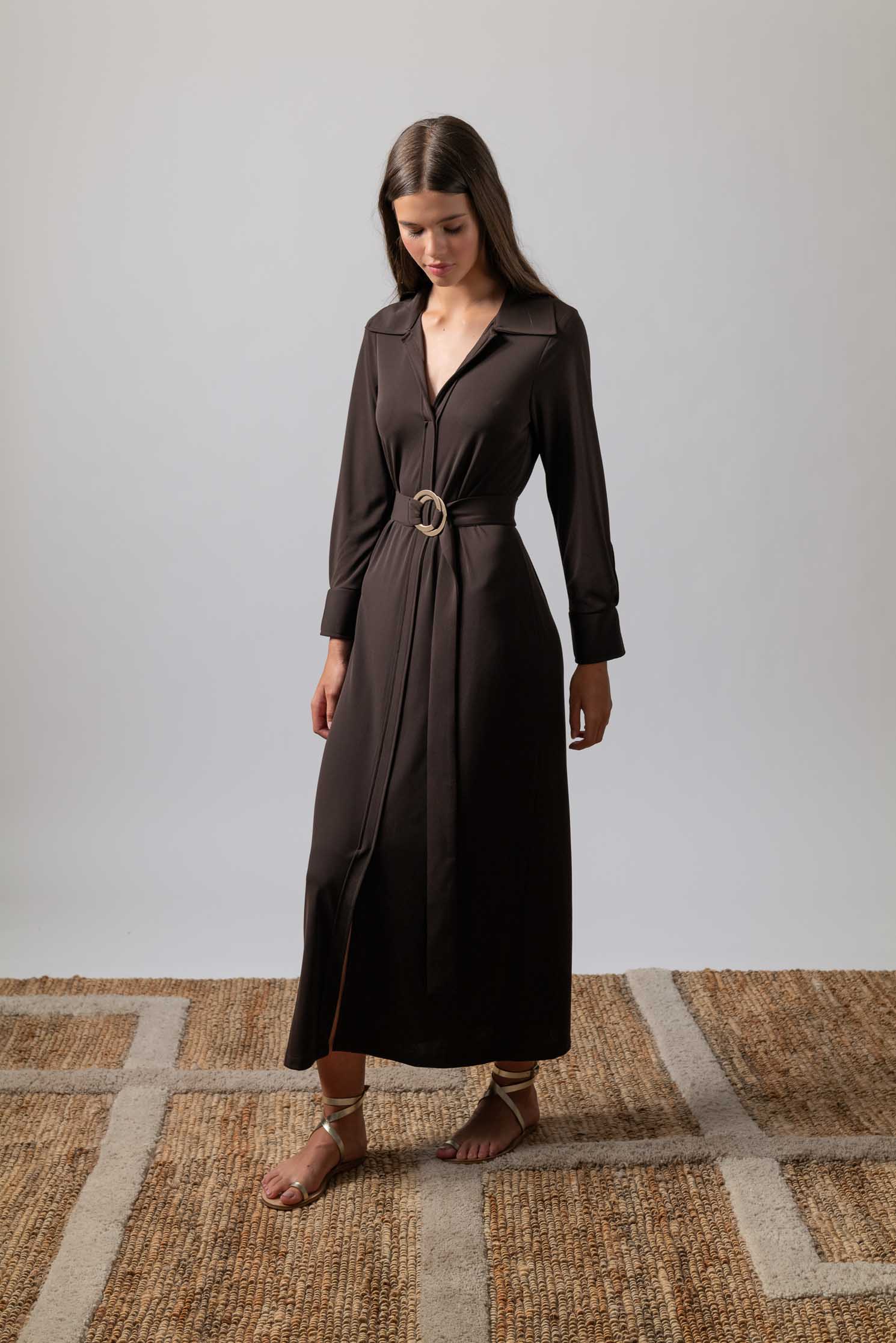 VESTIDO ABATINO CHOCOLATE BROWN