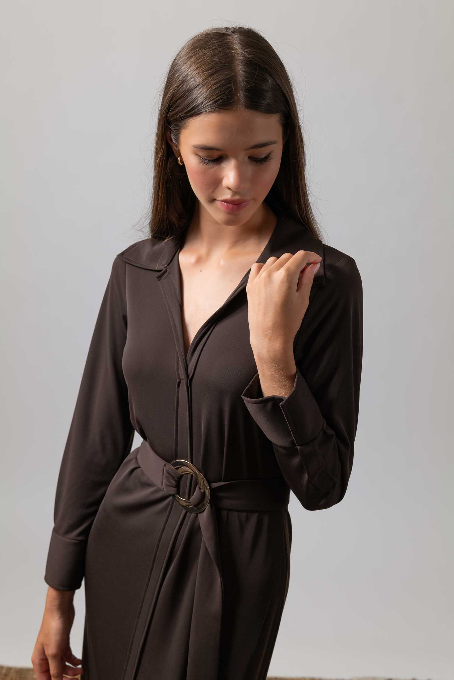 VESTIDO ABATINO CHOCOLATE BROWN 2