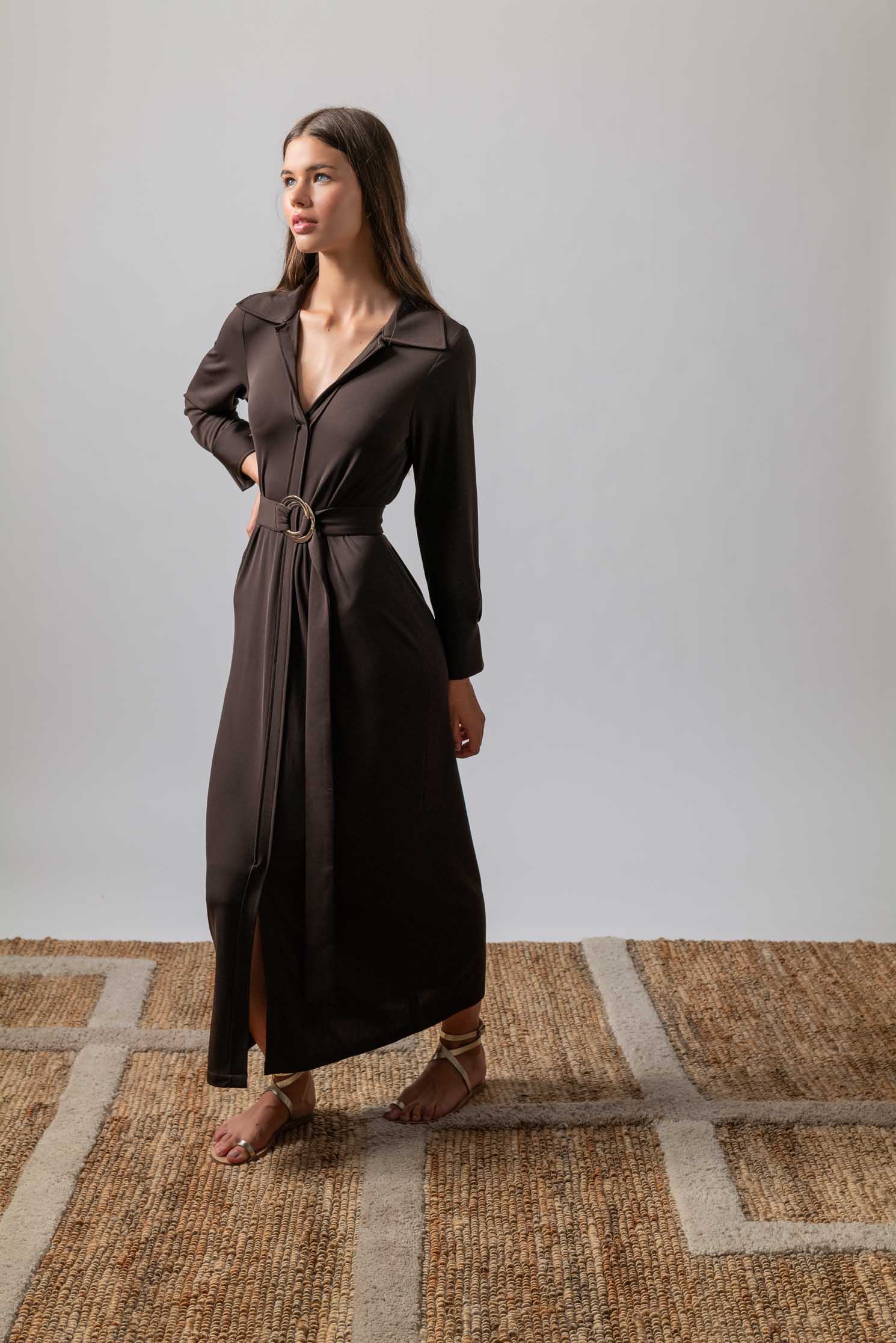 VESTIDO ABATINO CHOCOLATE BROWN 3