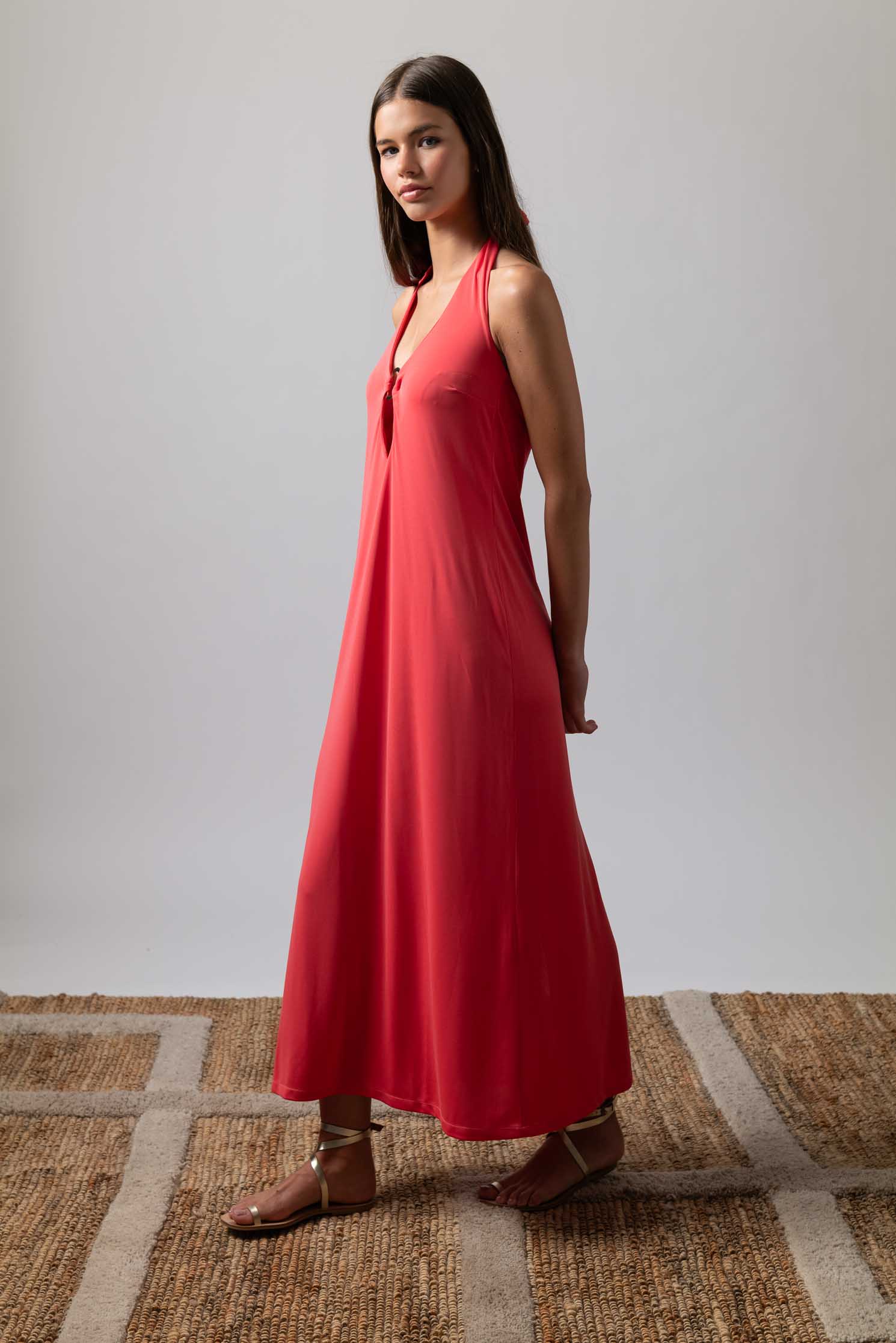 VESTIDO FIORE CORAL