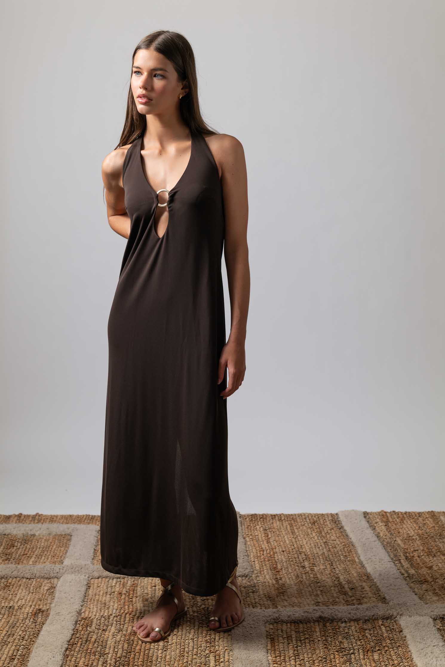 VESTIDO FIORE CHOCOLATE BROWN