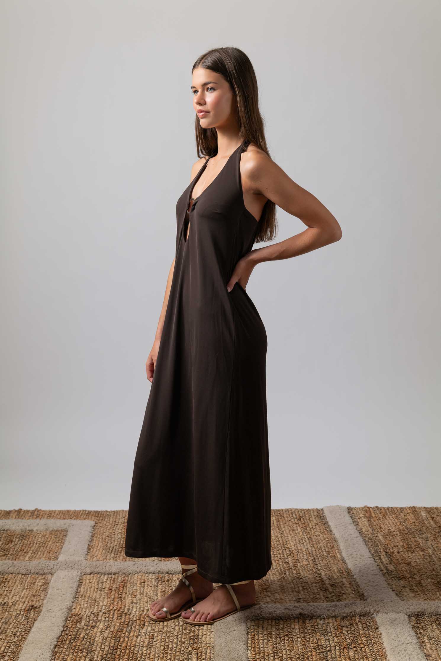 VESTIDO FIORE CHOCOLATE BROWN 2