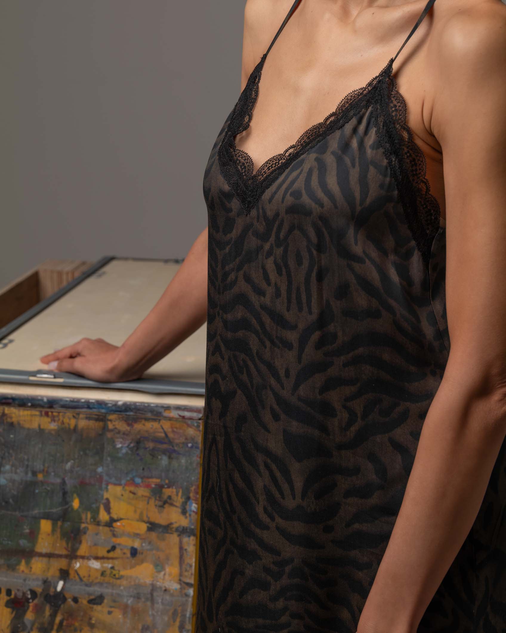 VESTIDO LENCERO GREEN ZEBRA PRINT 3