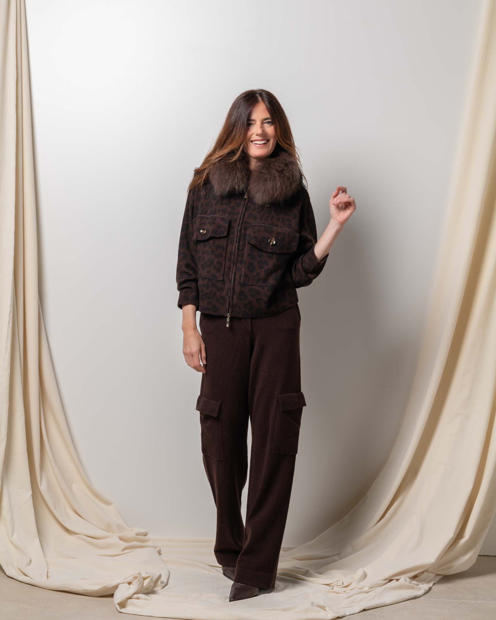 BOMBER CASHMERE CHOCOLATE BROWN
