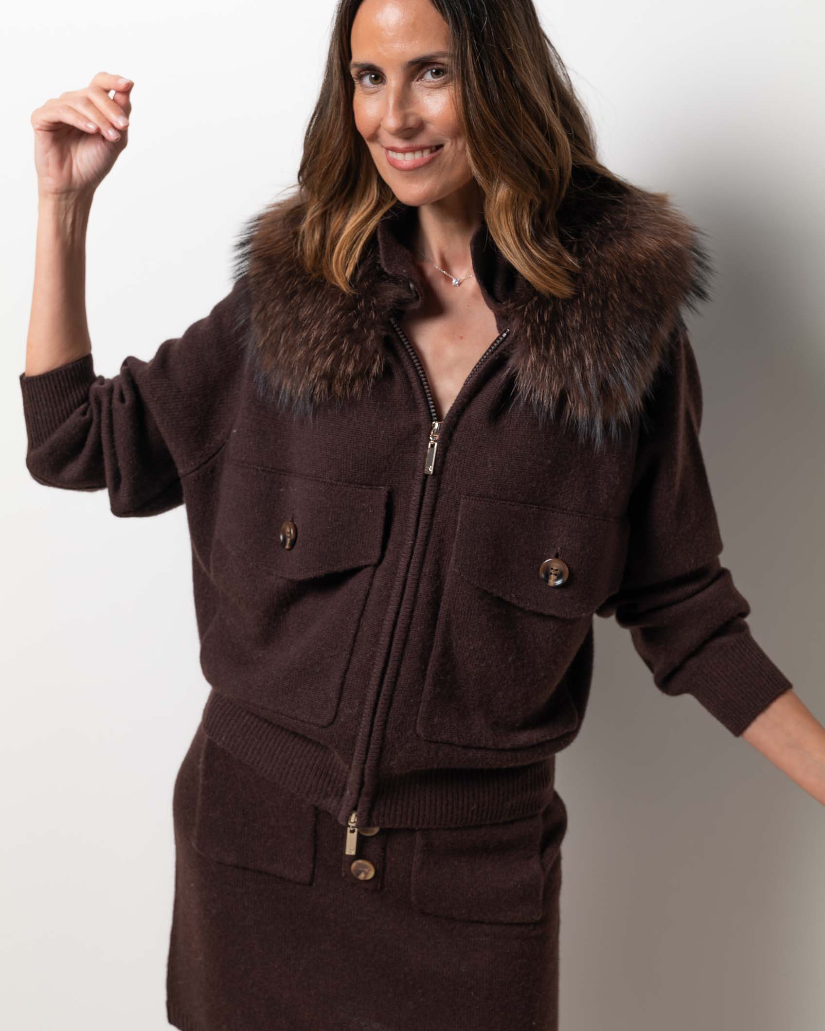 BOMBER CASHMERE CHOCOLATE BROWN 5