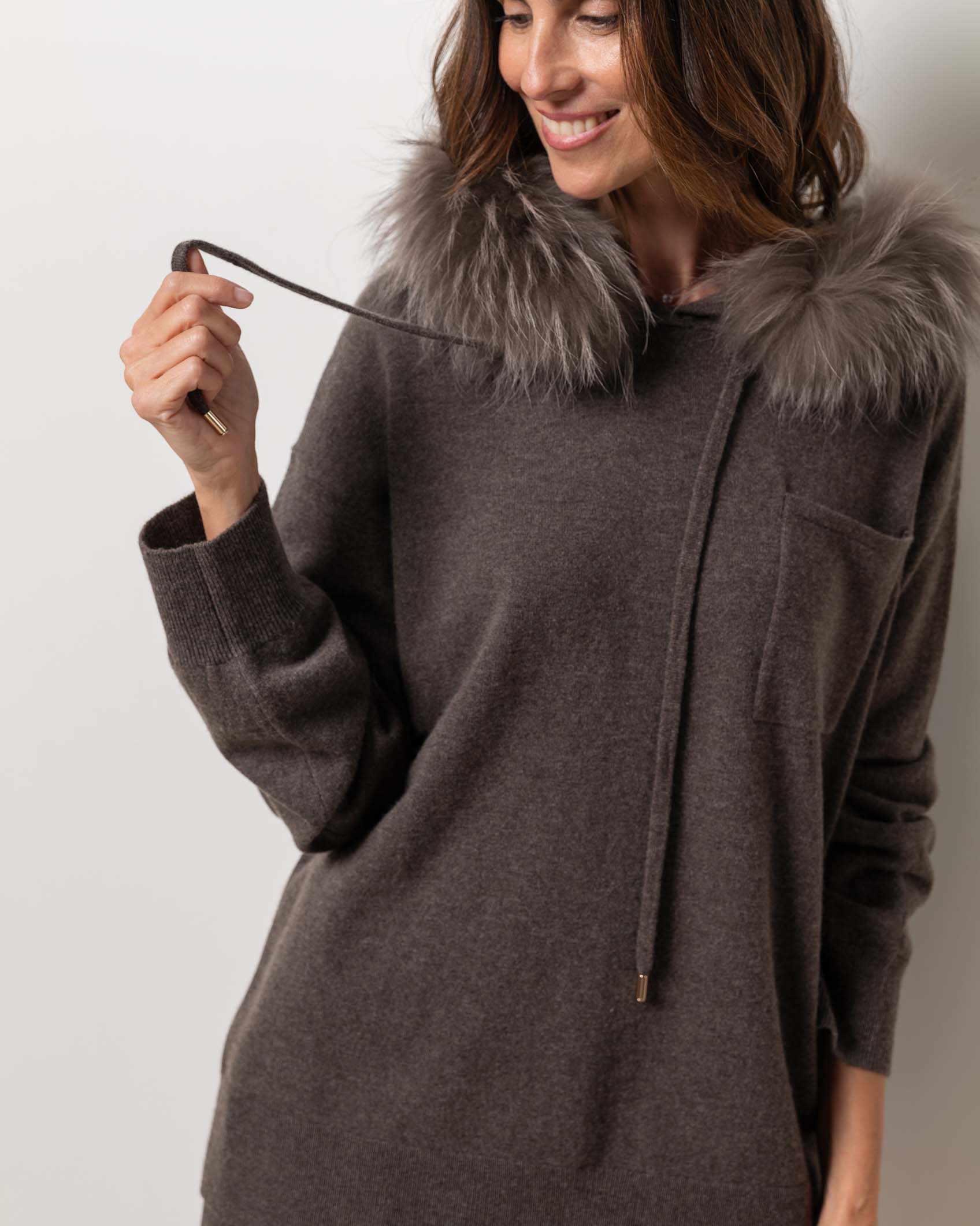 JERSEY OVER BOLSILLO CASHMERE DARK MINK 6